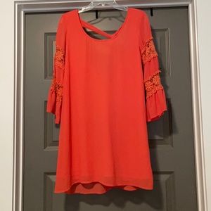 Coral low back dress